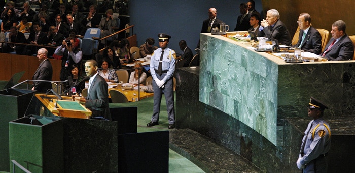 Obama som snakker for FN