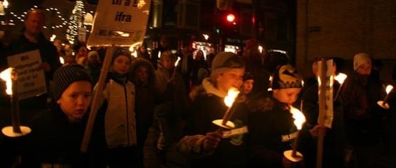 Luciafeiring i Oslo barn lys fakkeltog
