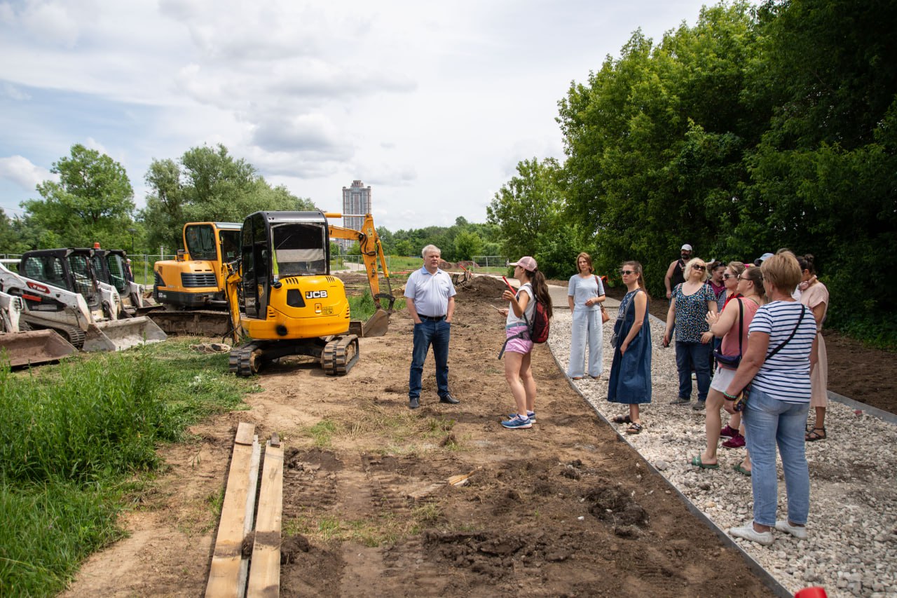 Inspection of improvement works in Moskvoretsky Park.