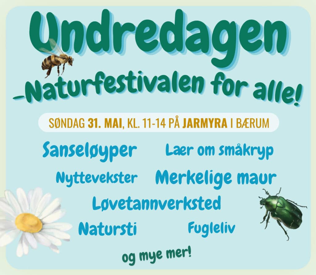 undredagen, naturfestival, søndag 31. mai, plakat, tekst