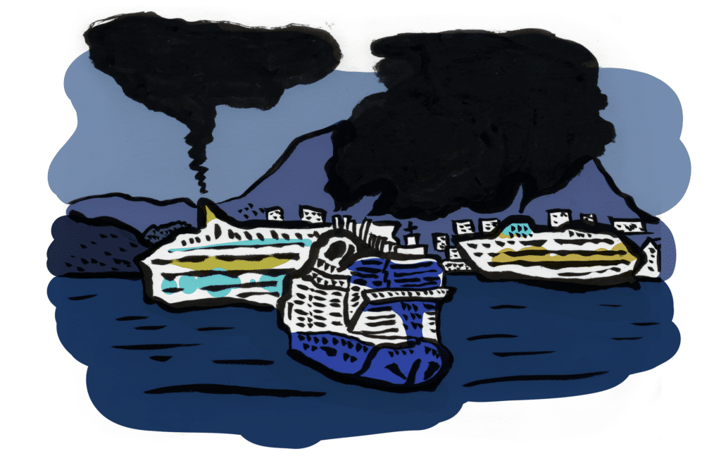 cruisemonstrene, cruiseskip, klima, forurensning, bergen