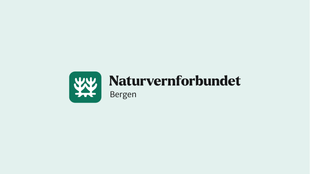 Grønt banner med logoen til Naturvernforbundet Bergen