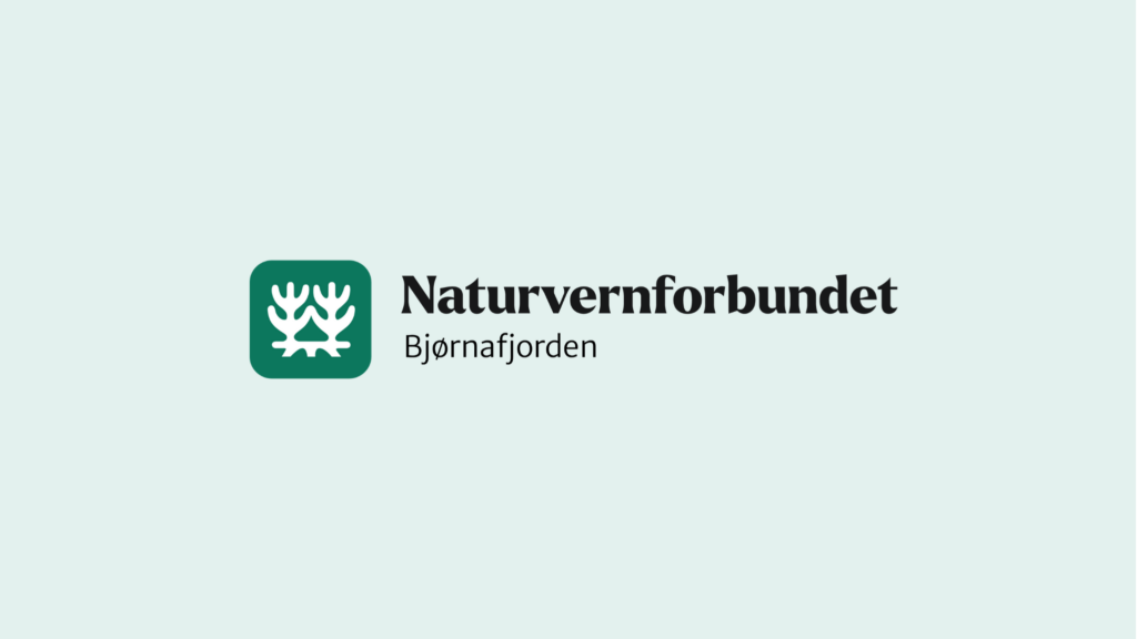 Grønt banner med logoen til Naturvernforbundet Bjørnafjorden